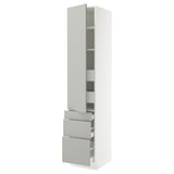 SEKTION / MAXIMERA High cab w door/3 fronts/5 drawers, white/Havstorp light gray, 18x24x90 "