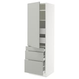 SEKTION / MAXIMERA High cab w door/3 fronts/5 drawers, white/Havstorp light gray, 24x24x80 "