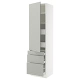 SEKTION / MAXIMERA High cab w door/3 fronts/5 drawers, white/Havstorp light gray, 24x24x90 "