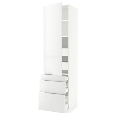 SEKTION / MAXIMERA High cab w door/3 fronts/5 drawers, white/Ringhult white, 24x24x90 "