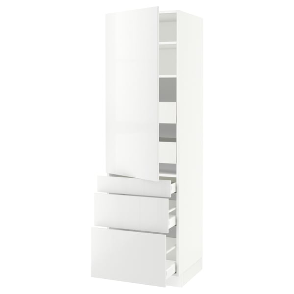 SEKTION / MAXIMERA High cab w door/3 fronts/5 drawers, white/Ringhult white, 24x24x80 "