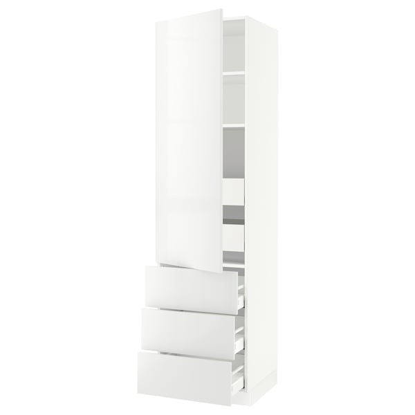SEKTION / MAXIMERA High cab w door/3 fronts/5 drawers, white/Ringhult white, 24x24x90 "