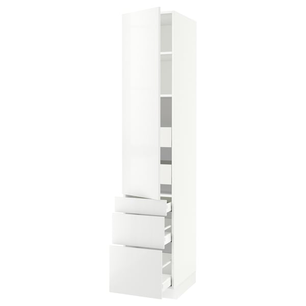 SEKTION / MAXIMERA High cab w door/3 fronts/5 drawers, white/Ringhult white, 18x24x90 "