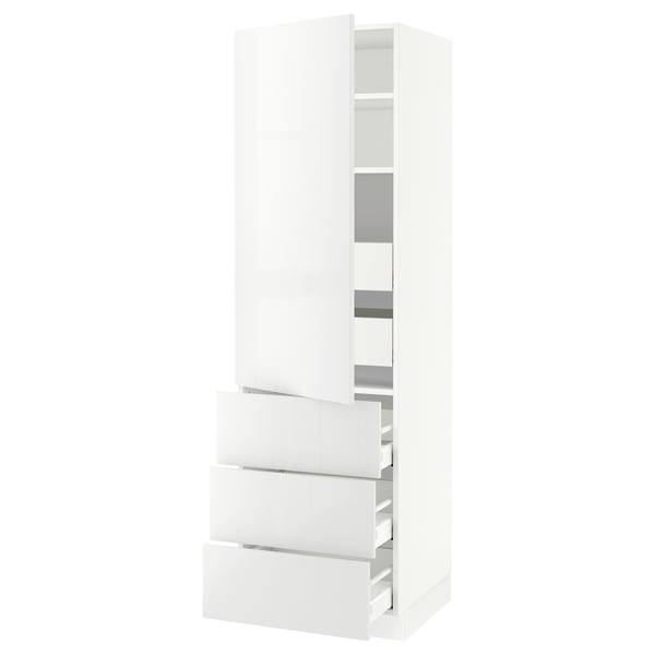 SEKTION / MAXIMERA High cab w door/3 fronts/5 drawers, white/Ringhult white, 24x24x80 "