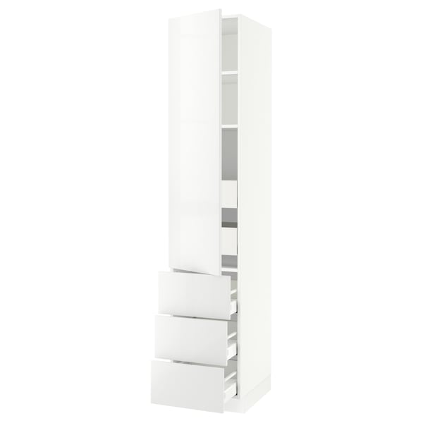 SEKTION / MAXIMERA High cab w door/3 fronts/5 drawers, white/Ringhult white, 18x24x90 "