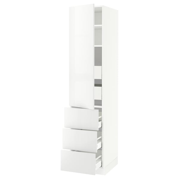 SEKTION / MAXIMERA High cab w door/3 fronts/5 drawers, white/Ringhult white, 18x24x80 "