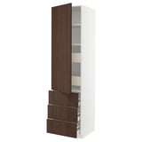 SEKTION / MAXIMERA High cab w door/3 fronts/5 drawers, white/Sinarp brown, 24x24x90 "