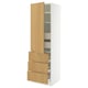 SEKTION / MAXIMERA High cab w door/3 fronts/5 drawers, white/Sinarp oak veneer, 24x24x80 "