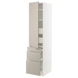 SEKTION / MAXIMERA High cab w door/3 fronts/5 drawers, white/Stensund beige, 18x24x80 "