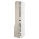 SEKTION / MAXIMERA High cab w door/3 fronts/5 drawers, white/Stensund beige, 18x24x90 "