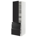 SEKTION / MAXIMERA High cab w door/3 fronts/5 drawers, white/Upplöv matte anthracite, 24x24x80 "