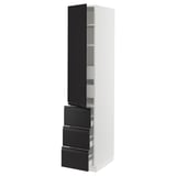 SEKTION / MAXIMERA High cab w door/3 fronts/5 drawers, white/Upplöv matte anthracite, 15x24x80 "