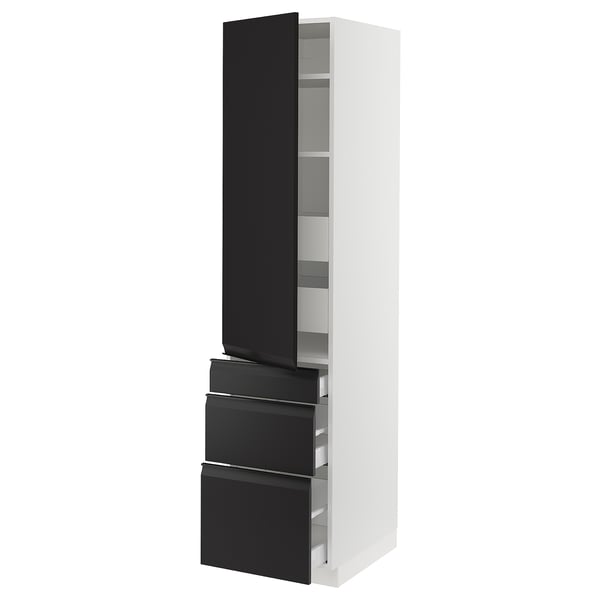 SEKTION / MAXIMERA High cab w door/3 fronts/5 drawers, white/Upplöv matte anthracite, 18x24x80 "