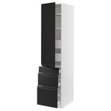 SEKTION / MAXIMERA High cab w door/3 fronts/5 drawers, white/Upplöv matte anthracite, 18x24x80 "
