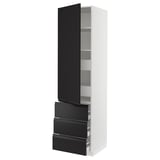 SEKTION / MAXIMERA High cab w door/3 fronts/5 drawers, white/Upplöv matte anthracite, 24x24x90 "