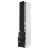 SEKTION / MAXIMERA High cab w door/3 fronts/5 drawers, white/Upplöv matte anthracite, 15x24x90 "