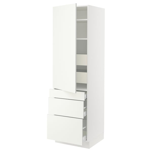 SEKTION / MAXIMERA High cab w door/3 fronts/5 drawers, white/Vallstena white, 24x24x80 "
