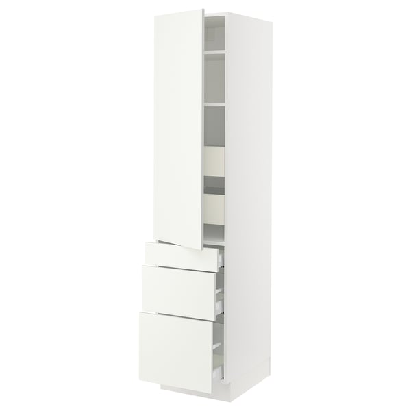 SEKTION / MAXIMERA High cab w door/3 fronts/5 drawers, white/Vallstena white, 18x24x80 "