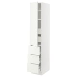 SEKTION / MAXIMERA High cab w door/3 fronts/5 drawers, white/Vallstena white, 15x24x80 "