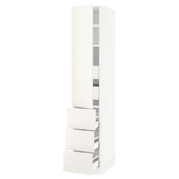 SEKTION / MAXIMERA High cab w door/3 fronts/5 drawers, white/Veddinge white, 15x24x80 "