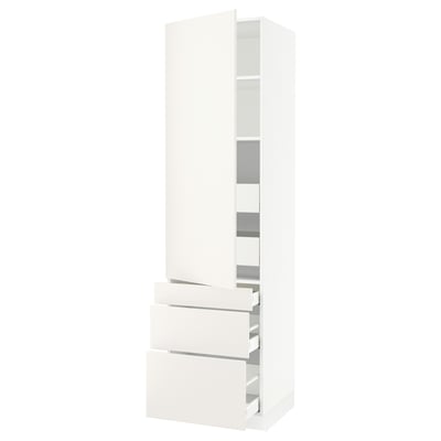 SEKTION / MAXIMERA High cab w door/3 fronts/5 drawers, white/Veddinge white, 24x24x90 "