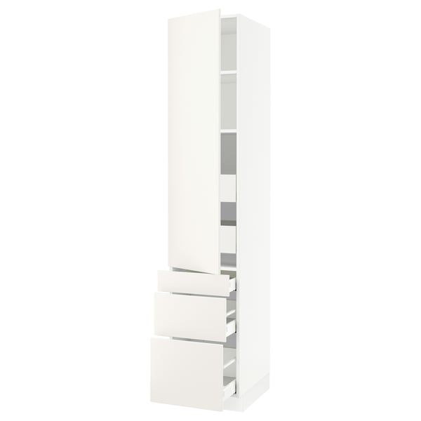 SEKTION / MAXIMERA High cab w door/3 fronts/5 drawers, white/Veddinge white, 18x24x90 "