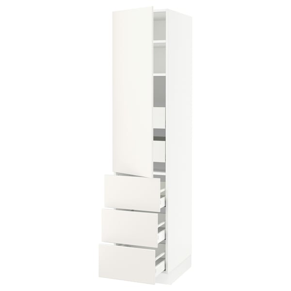 SEKTION / MAXIMERA High cab w door/3 fronts/5 drawers, white/Veddinge white, 18x24x80 "