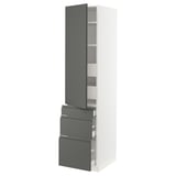 SEKTION / MAXIMERA High cab w door/3 fronts/5 drawers, white/Voxtorp dark gray, 18x24x80 "
