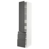 SEKTION / MAXIMERA High cab w door/3 fronts/5 drawers, white/Voxtorp dark gray, 18x24x90 "