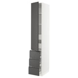 SEKTION / MAXIMERA High cab w door/3 fronts/5 drawers, white/Voxtorp dark gray, 15x24x90 "
