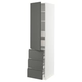SEKTION / MAXIMERA High cab w door/3 fronts/5 drawers, white/Voxtorp dark gray, 18x24x80 "