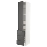SEKTION / MAXIMERA High cab w door/3 fronts/5 drawers, white/Voxtorp dark gray, 18x24x90 "