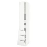 SEKTION / MAXIMERA High cab w door/3 fronts/5 drawers, white/Voxtorp matte white, 15x24x90 "