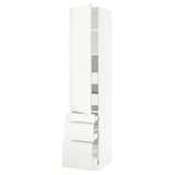 SEKTION / MAXIMERA High cab w door/3 fronts/5 drawers, white/Voxtorp matte white, 18x24x90 "
