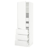 SEKTION / MAXIMERA High cab w door/3 fronts/5 drawers, white/Voxtorp matte white, 24x24x80 "