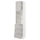 SEKTION / MAXIMERA High cab w glass dr/3 drwrs/1 door, white/Lerhyttan light gray, 18x15x80 "