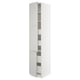 White SEKTION tall kitchen cabinet with adjustable shelves and fully extendable drawers.