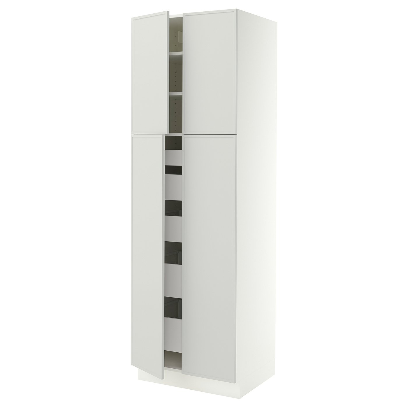 SEKTION / MAXIMERA high cabinet w 4 doors/5 drawers, white