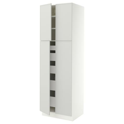 SEKTION / MAXIMERA High cabinet w 4 doors/5 drawers, white/Aspudden light gray, 30x24x90 "