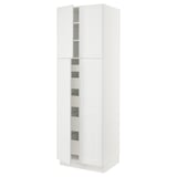 SEKTION / MAXIMERA High cabinet w 4 doors/5 drawers, white/Axstad matte white, 30x24x90 "