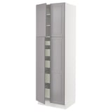 SEKTION / MAXIMERA High cabinet w 4 doors/5 drawers, white/Bodbyn gray, 30x24x90 "