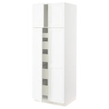 SEKTION / MAXIMERA High cabinet w 4 doors/5 drawers, white Enköping/white wood effect, 30x24x80 "