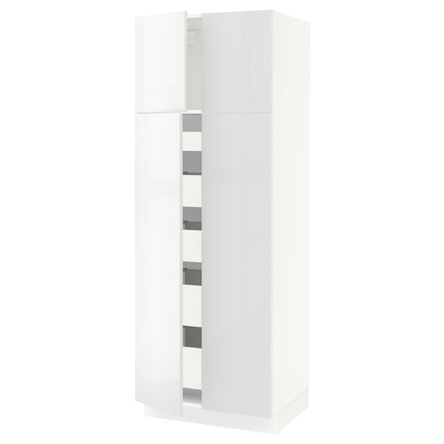 SEKTION kitchen cabinet, white, glossy finish, rectangular shape, modern design.