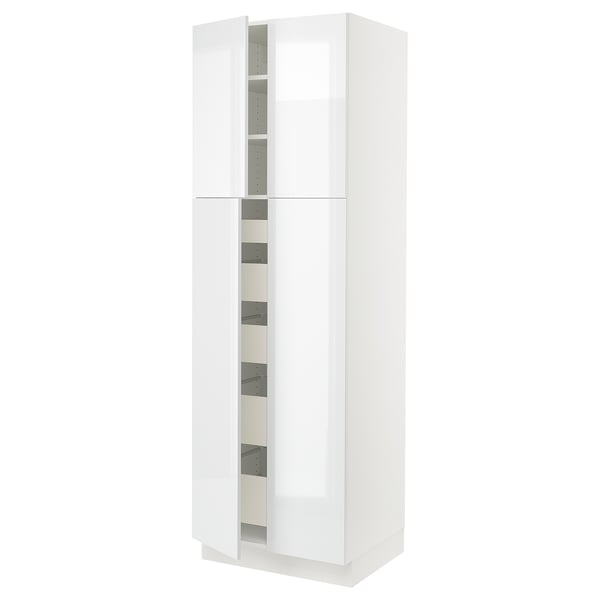 SEKTION / MAXIMERA High cabinet w 4 doors/5 drawers, white/Ringhult white, 30x24x90 "