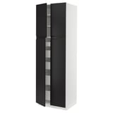 SEKTION / MAXIMERA High cabinet w 4 doors/5 drawers, white/Upplöv matte anthracite, 30x24x90 "