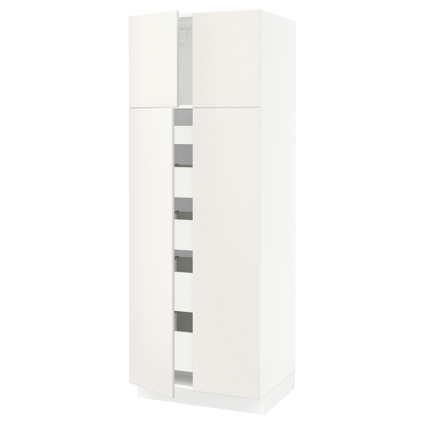 SEKTION / MAXIMERA high cabinet w 4 doors/5 drawers, white