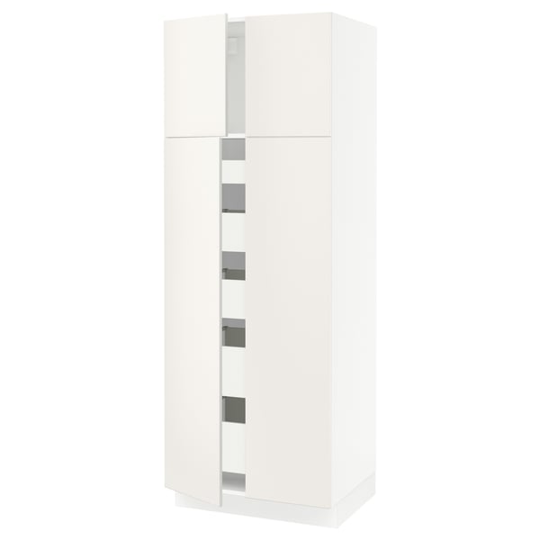 SEKTION / MAXIMERA High cabinet w 4 doors/5 drawers, white/Veddinge white, 30x24x80 "
