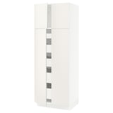 SEKTION / MAXIMERA High cabinet w 4 doors/5 drawers, white/Veddinge white, 30x24x80 "