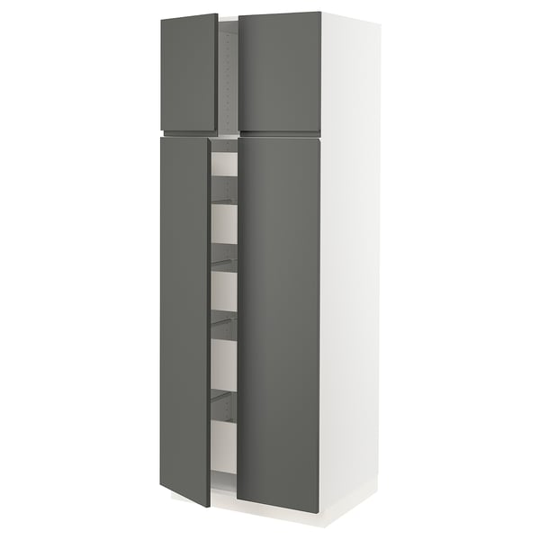 SEKTION / MAXIMERA High cabinet w 4 doors/5 drawers, white/Voxtorp dark gray, 30x24x80 "