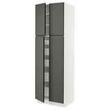 SEKTION / MAXIMERA High cabinet w 4 doors/5 drawers, white/Voxtorp dark gray, 30x24x90 "